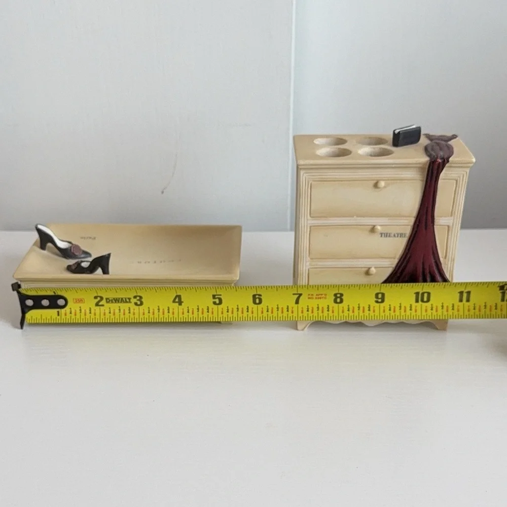 Vogue Paris SOAP DISH TRAY & TOOTHBRUSH HOLDER Hand Painted
